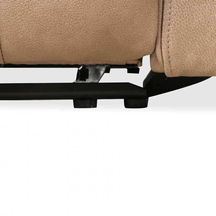 Marlow 60 in. Leather Match Power Reclining Loveseat with USB/USB-C - Taupe