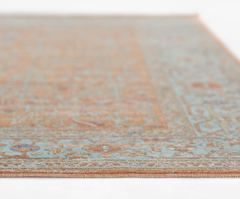 Hailey Traditional 7'10\" x 10'6\" Area Rug in Orange Indoor Area Rug