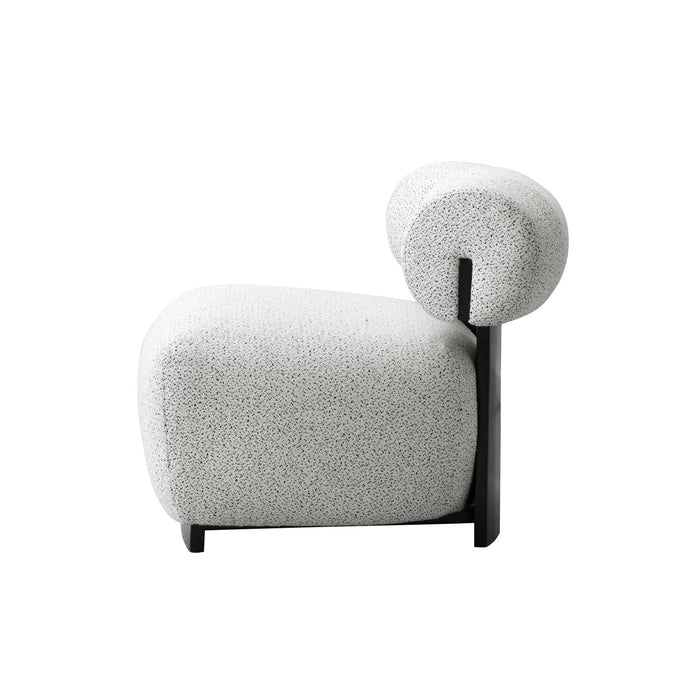 Bartow Mid-Century Modern Upholstered Lounge Chair in Ivory Multi