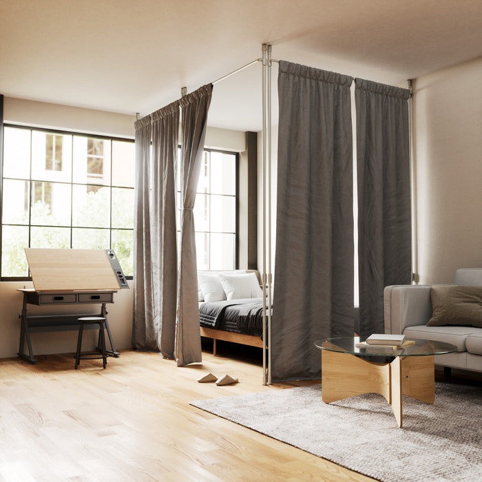 Umbra Anywhere Metallic Nickel Expandable Curtain Rod and Room Divider - 36\"-66\" 