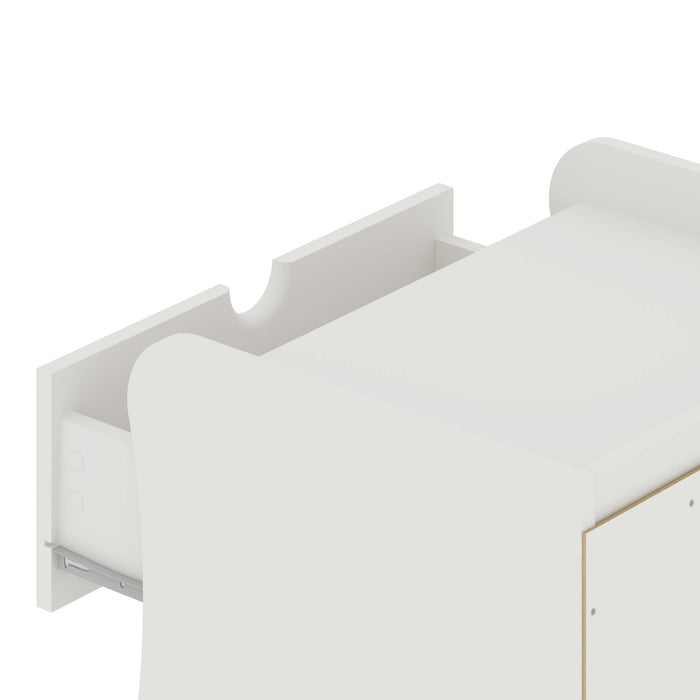 Coney Mid-Century Modern 20\" Nightstand in White (2-Drawer)