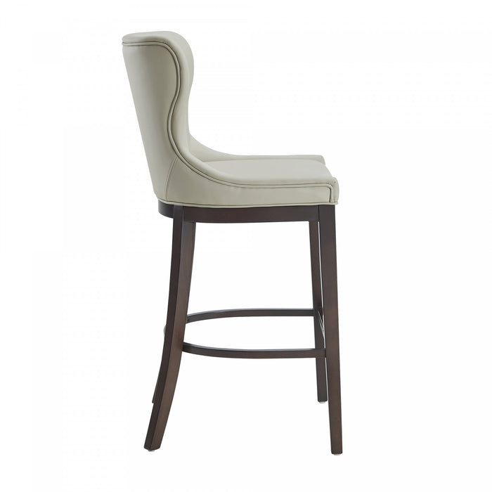 Blair Modern Wood Upholstered Barstool in Stone - Set of 3 Bar Stool