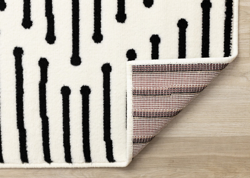 Forte Black White Stripes Area Rug - 6'7\" x 9'6\"