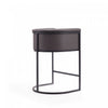 Cosmopolitan Mid-Century Modern Metal Upholstered Counter Stool in Graphite - Set of 3 Bar Stool | Tabouret de comptoir moderne du milieu du siecle Cosmopolitan en metal et tissu, graphite – Lot de 3