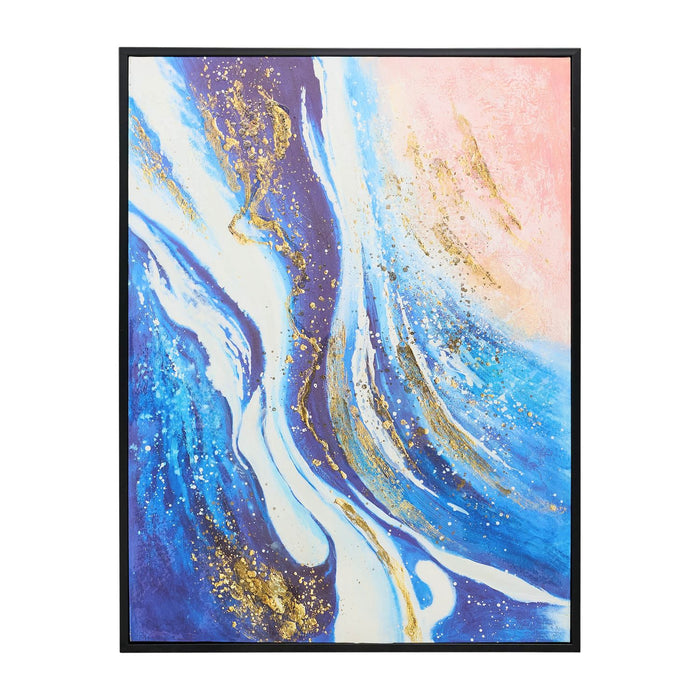 30\" x 40\" Handpainted Abstract Canvas - Multicolour
