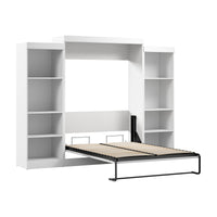 Bestar Edge Full Murphy Bed with Closet Organizers (110 W) - White