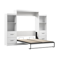 Bestar Edge Queen Murphy Bed Closet Organizers with Drawers (115 W) - White