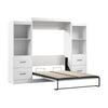 Bestar Edge Full Murphy Bed Closet Organizers with Drawers (110 W) - White
