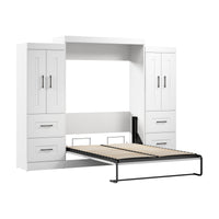Bestar Edge Full Murphy Bed with Wardrobes (110 W) - White