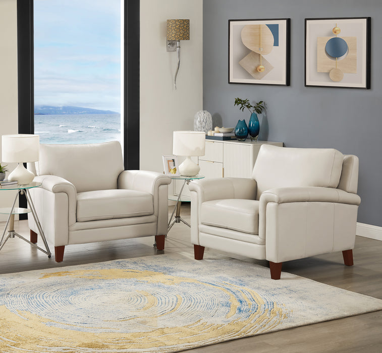 Hydeline Westcott Leather Chair - Vanilla