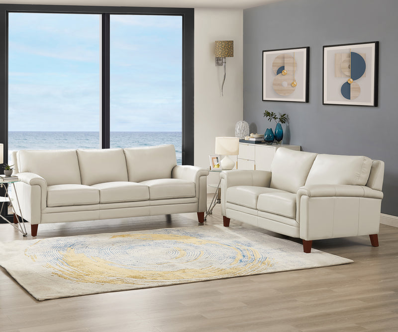 Hydeline Westcott Leather Sofa - Vanilla