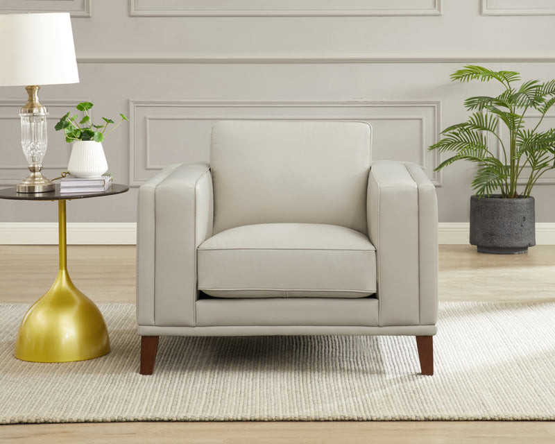 Hydeline Lyon Leather Chair - Vanilla