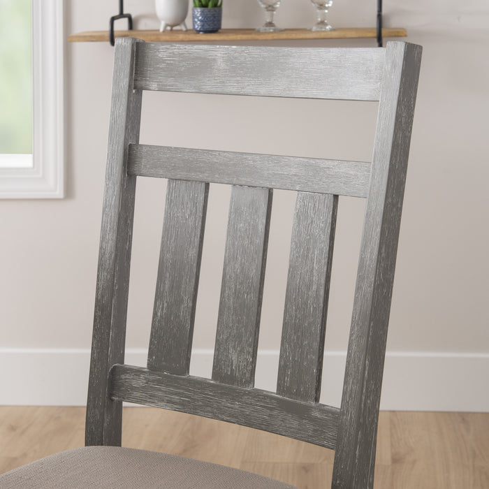 Turino Fabric Weathered Grey Dining Chair - Set of 2