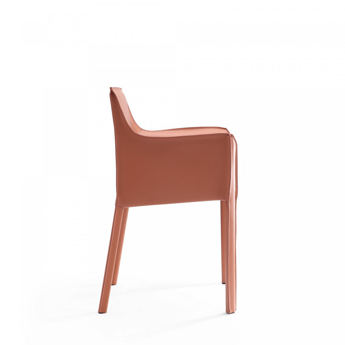 Vogue Modern Vegan Leather Dining Chair in Clay - Set of 2