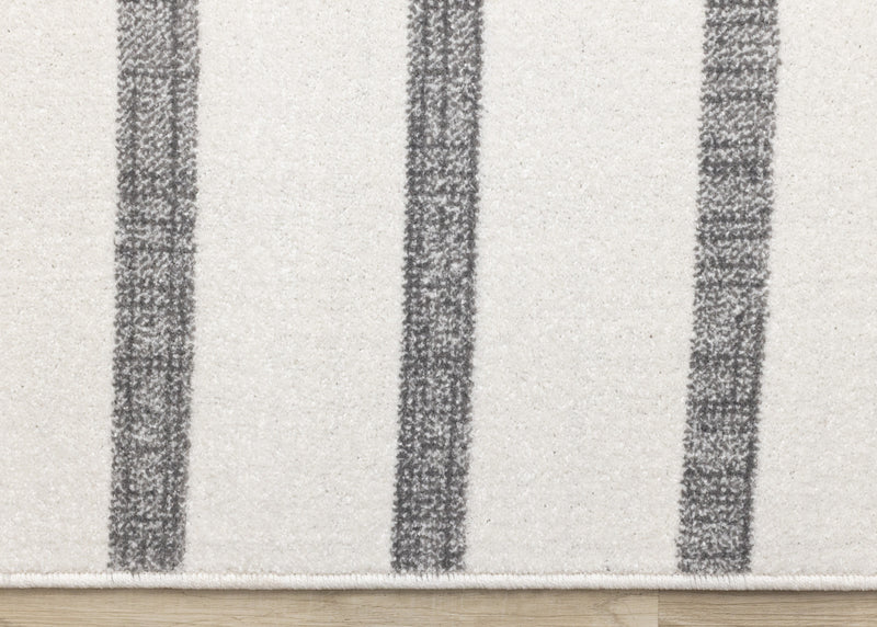 Covington Grey White Striped Rug, 6'7\" x 9'10\" Indoor Area Rug