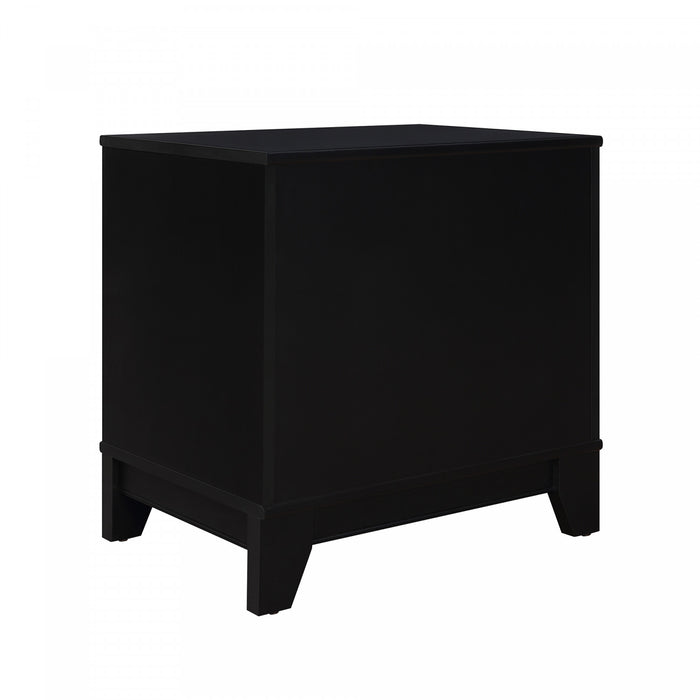 Sheridan Mid-Century Modern 22\" Nightstand in Black (1-Drawer) - Set of 2