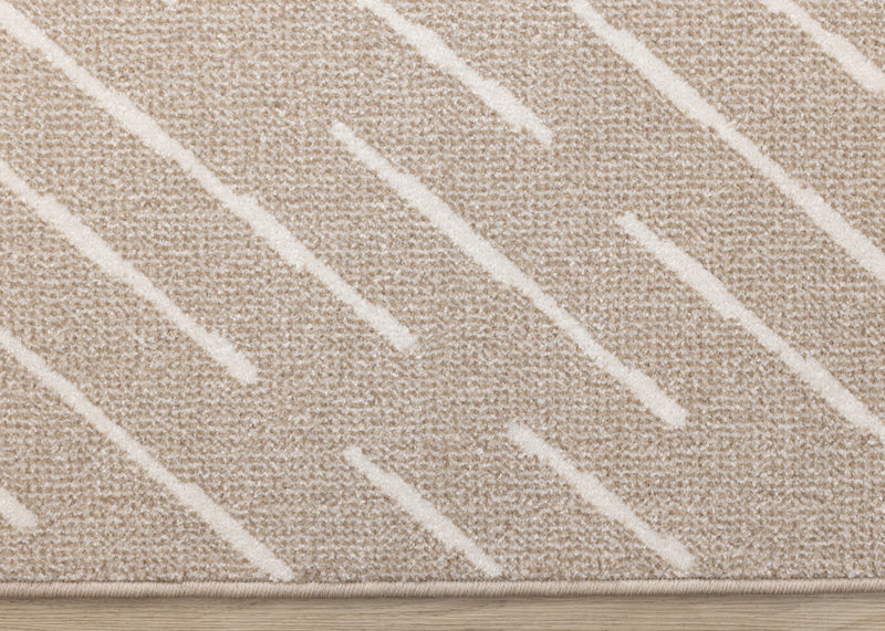 Covington Beige Cream Diagonal Rain Streaks Design Rug, 5'3\" x 7'7\" Indoor Area Rug