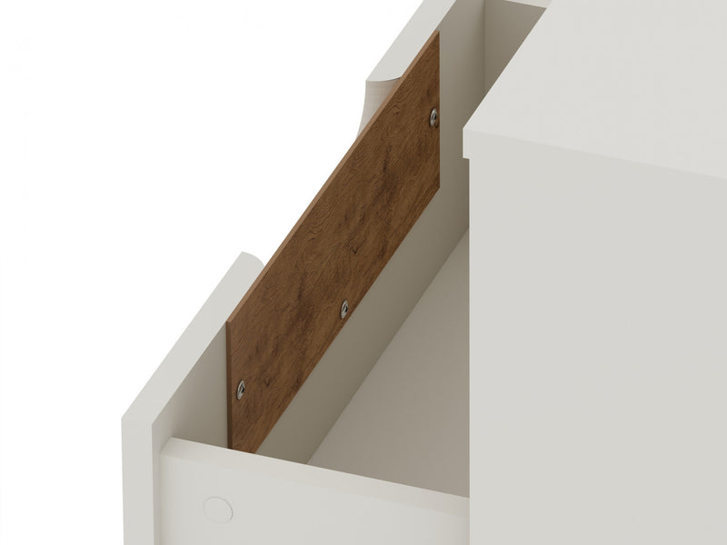 Rockefeller Mid-Century Modern 20\" Nightstand in Off White (1-Drawer) - Set of 2