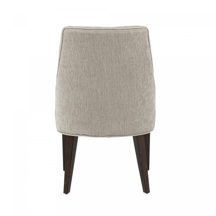 Beever Modern Wood Chenille Armchair in Taupe
