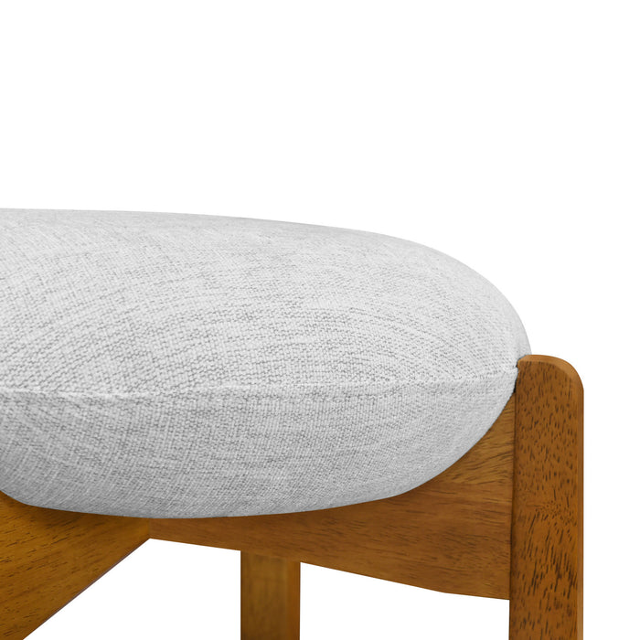Olivia Rubberwood Indoor Round Seat Bar Stool Set of 4 with Durable Frame and Fabric