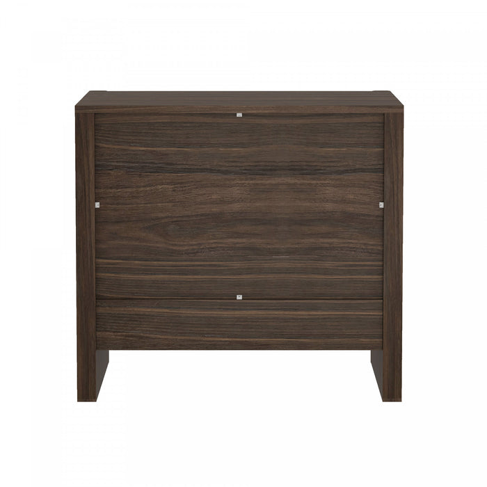 Linda Modern 24\" Nightstand in Walnut Brown (2-Drawer)