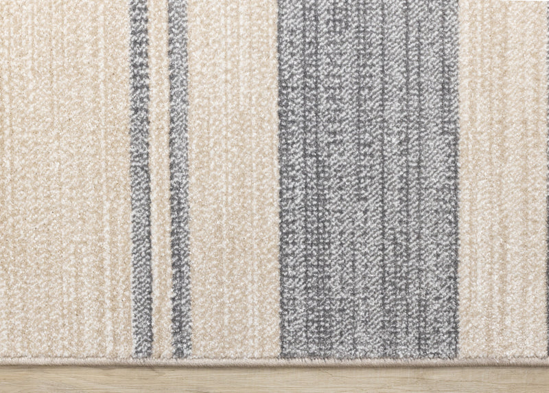 Covington Beige Grey Striped Design Rug, 7'10\" x 10'6\" Indoor Area Rug
