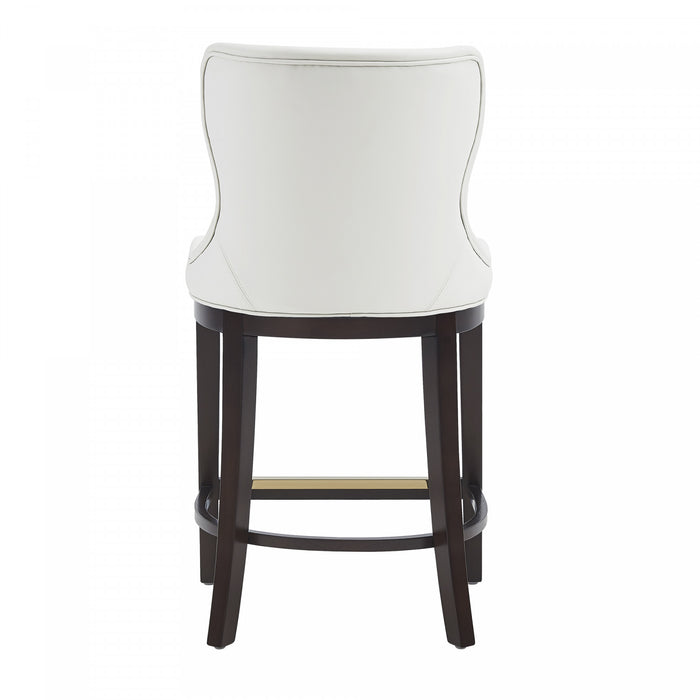 Blair Modern Wood Upholstered Counter Stool in White - Set of 3 Bar Stool