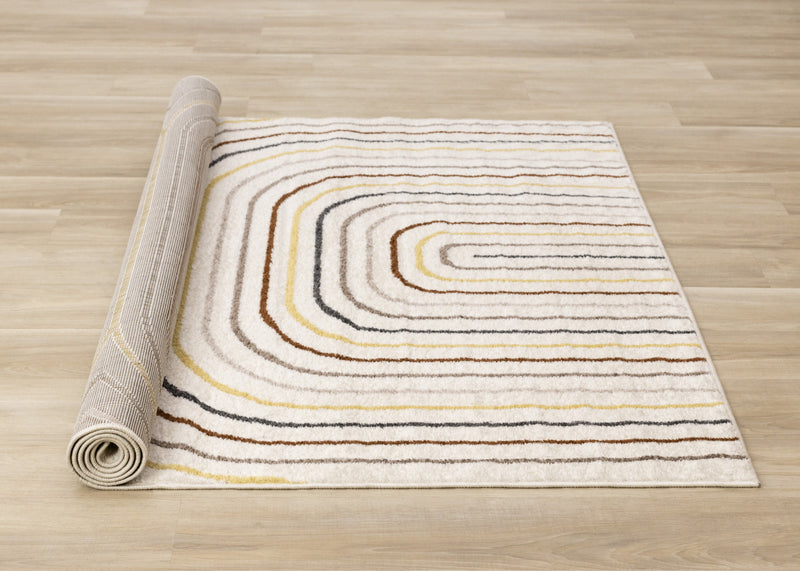 Marley Multi-Colour Double Rainbow Area Rug - 5'3\" x 7'7\"