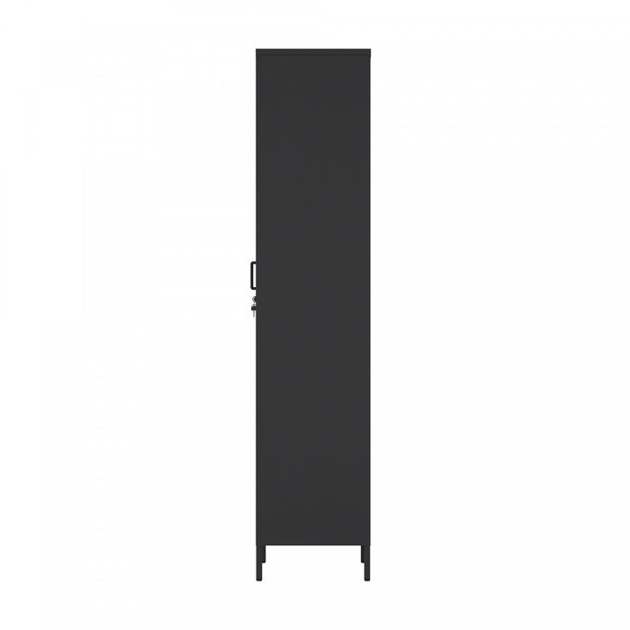 Naomi Modern 15\" Metal Storage Cabinet in Black Armoire