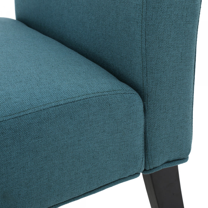 Oliver Linen-look Fabric Accent Chair With Rubberwood Legs - Teal
