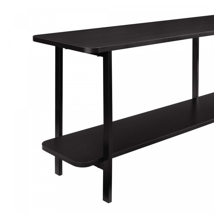 Celine Contemporary Modern 71\" Console Table in Black (2-Shelf)