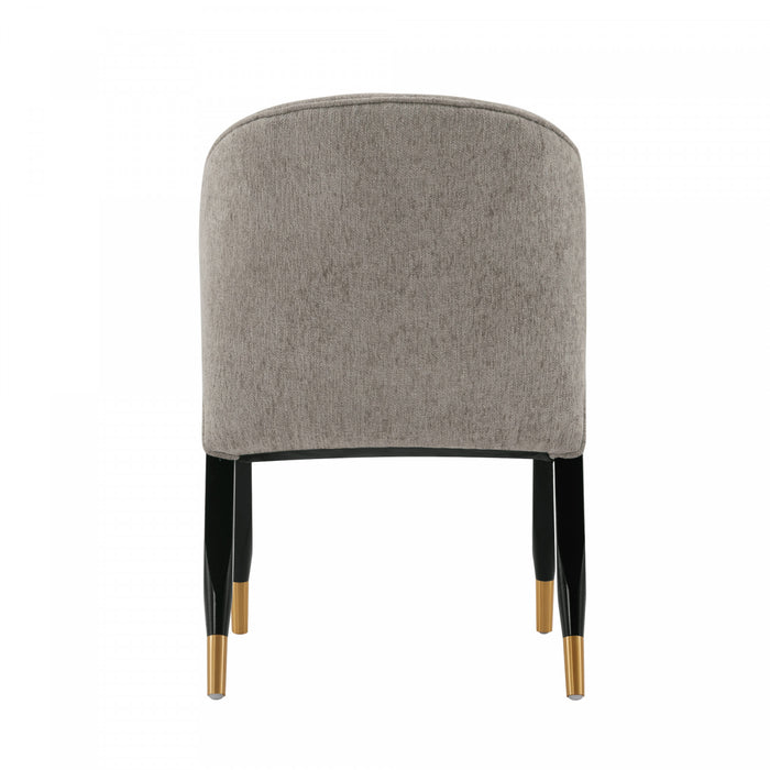 Ola Modern Wood Chenille Dining Chair in Stone - Set of 2