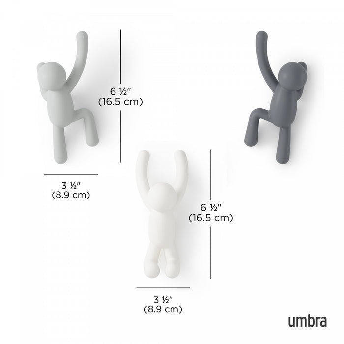Umbra Buddy Wall Hooks - White and Grey