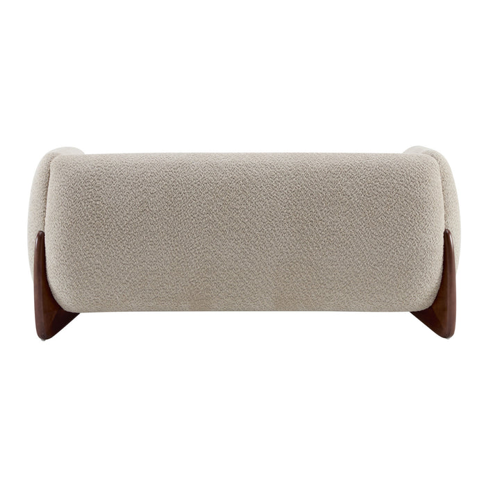 Lillian Solid Wood Modern Boucle Upholstered Loveseat Comfort Seating,Almond