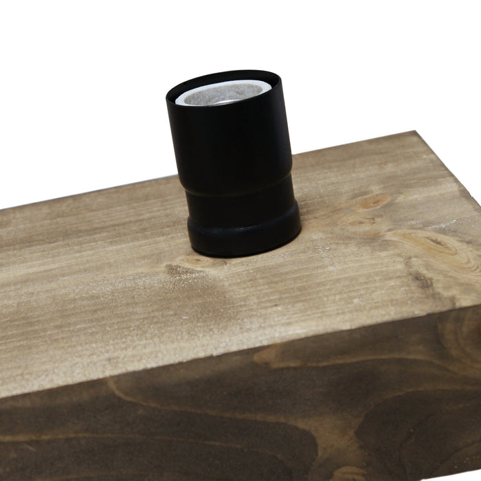 Abell 4 Light Rustic Wood Pendant, Onyx, 32\"L Lamp