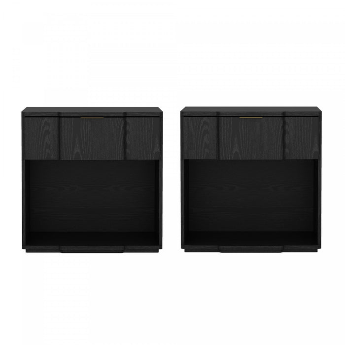 Clive Mid-Century Modern 22\" Nightstand in Black (1-Drawer)