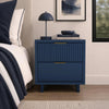 Elara Contemporary 18" Solid Wood Nightstand in Midnight Blue (2-Drawer) | Table de nuit contemporaine Elara 18" en bois massif bleu minuit (2 tiroirs)