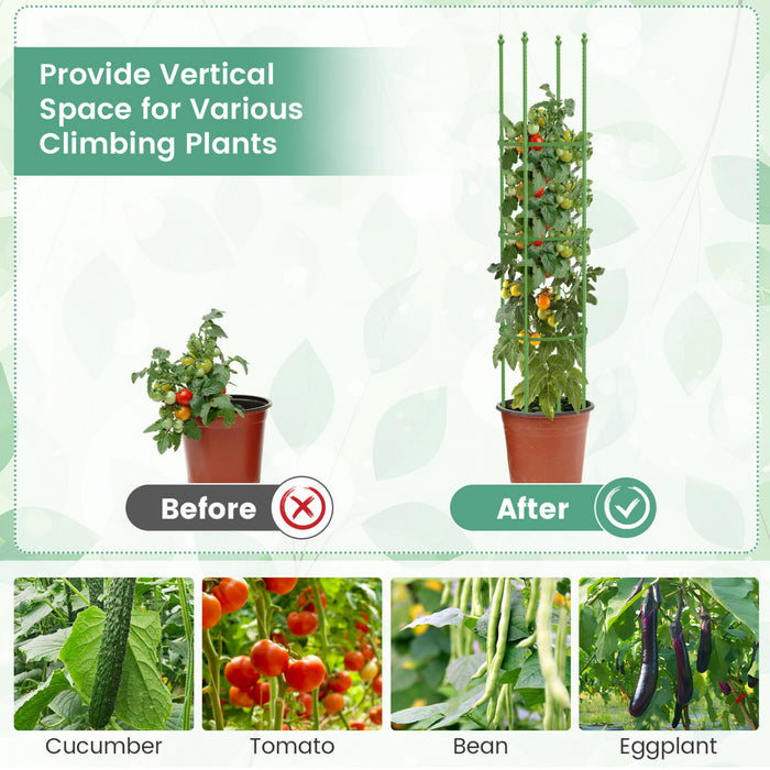 Costway 2-pack Garden Trellis 57\" Plant Support & Tomato Cages With Adjustable Height