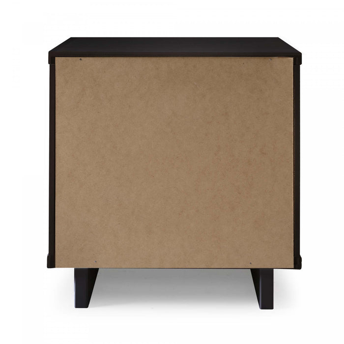 Granville Modern 18\" Nightstand in Black (2-Drawer) - Set of 2
