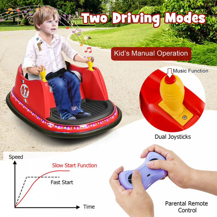 12v Vehicle 360¡a Spin Race Toy Kids Ride On Bumper Car W/ Remote Control Red