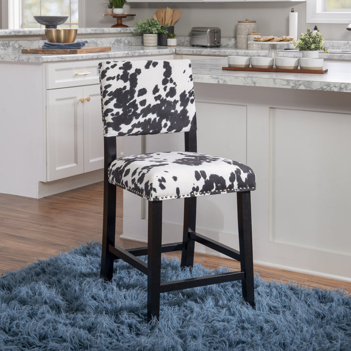 Corey Udder Madness Fabric Counter-Height Stool - Black