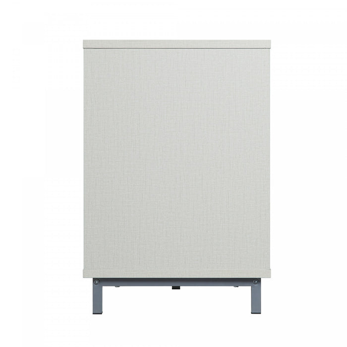 Brighton Modern 2-Piece Electric Fireplace in Black and Beige