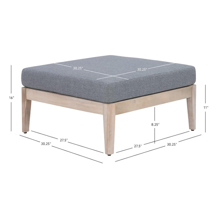 Summerlyn Fabric Indoor/Outdoor Patio Ottoman - Natural