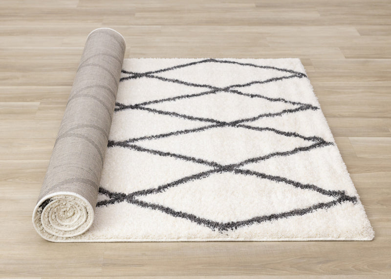 Fairmont White Grey Trellis Rug, 5'3\" x 7'7\" Indoor Area Rug