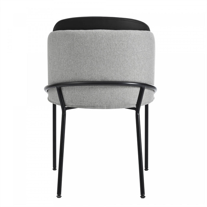 Olivia Set of 6 Modern Dining Chair with Slanted Legs and Adjustable Feet,Black&Gray
