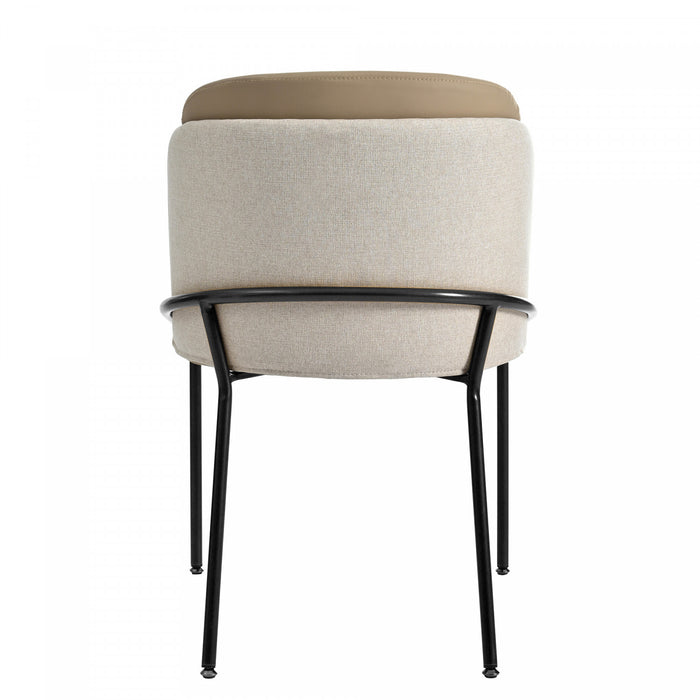 Olivia Set of 6 Modern Dining Chair with Slanted Legs and Adjustable Feet,Beige
