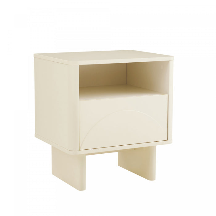 Ella Modern 20\" Nightstand in Cream (1-Drawer)