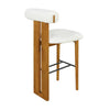 Sophia Indoor Modern Rubberwood Bar Stool Set of 2 with Supportive Backrest,White&Walnut | Sophia – Lot de 2 tabourets de bar modernes d’interieur en bois d’hevea avec dossier de soutien, coloris blanc et noyer