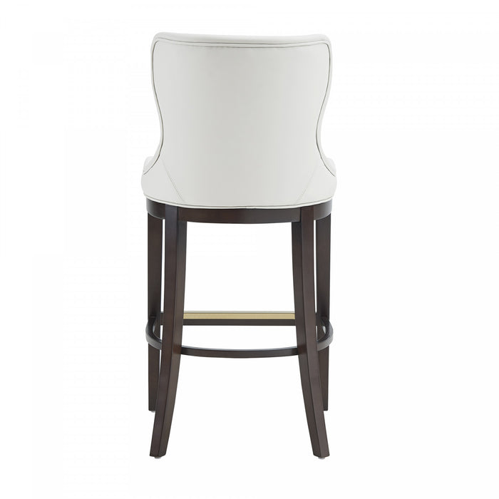 Blair Modern Wood Upholstered Barstool in White - Set of 2 Bar Stool