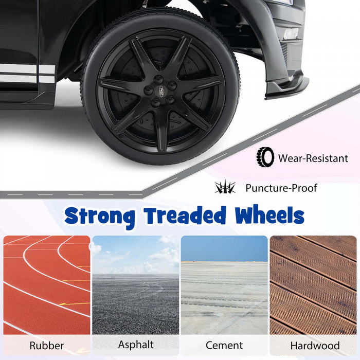 Costway 12v Licensed Ford Mustang Shelby Gt500 Kids Ride On Car With Remote Control Black